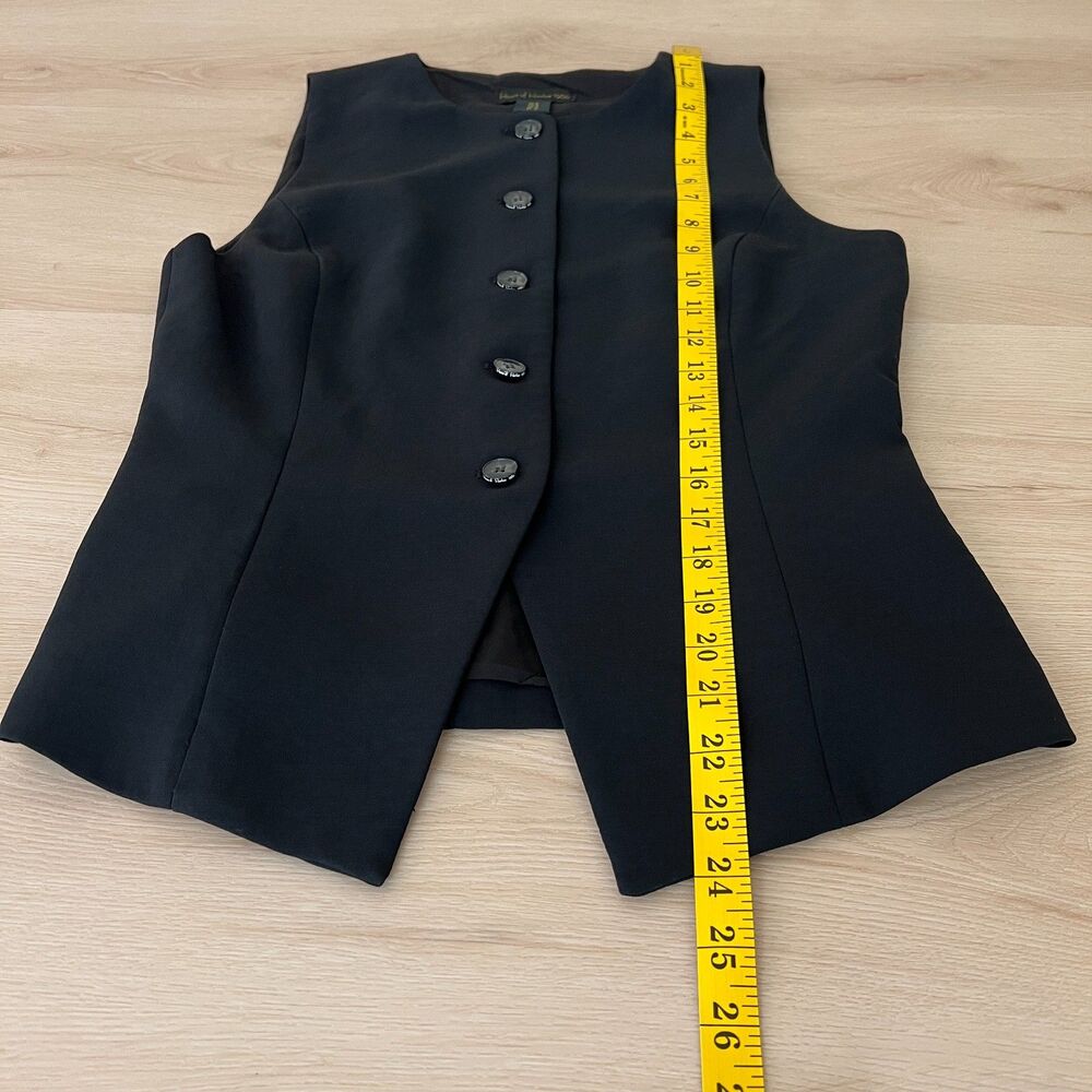 House of Harlow 1960 Black Button Up Vest Size 8 CBK Aesthetic Dark Academia - Picture 11 of 14